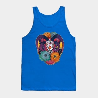 Painted Skull in Flowers Tank Top